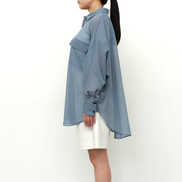 No.W040 SHEER COTTON ORGANDY DOLMAN SLEEVE SHIRT
