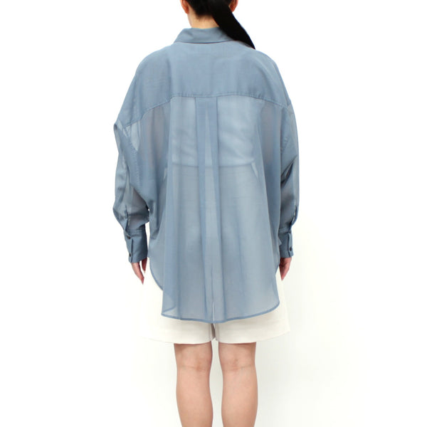 No.W040 SHEER COTTON ORGANDY DOLMAN SLEEVE SHIRT
