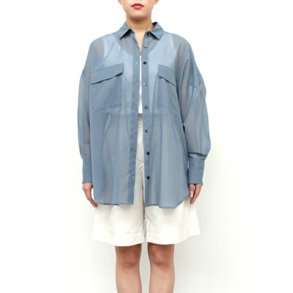 No.W040 SHEER COTTON ORGANDY DOLMAN SLEEVE SHIRT