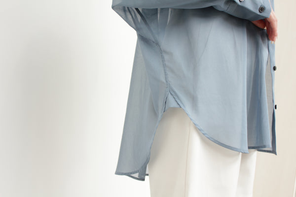 No.W040 SHEER COTTON ORGANDY DOLMAN SLEEVE SHIRT