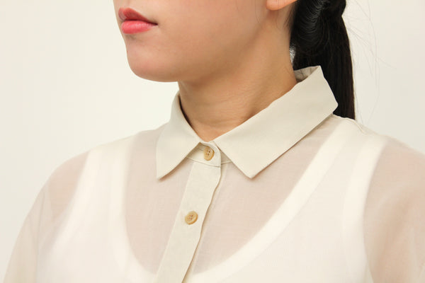 No.W040 SHEER COTTON ORGANDY DOLMAN SLEEVE SHIRT