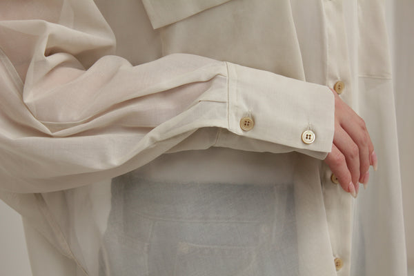No.W040 SHEER COTTON ORGANDY DOLMAN SLEEVE SHIRT