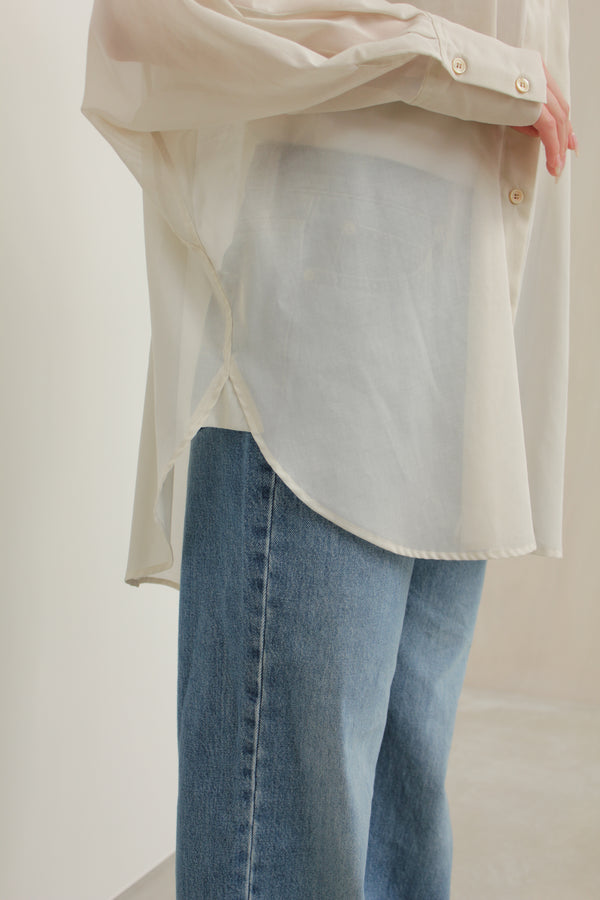 No.W040 SHEER COTTON ORGANDY DOLMAN SLEEVE SHIRT