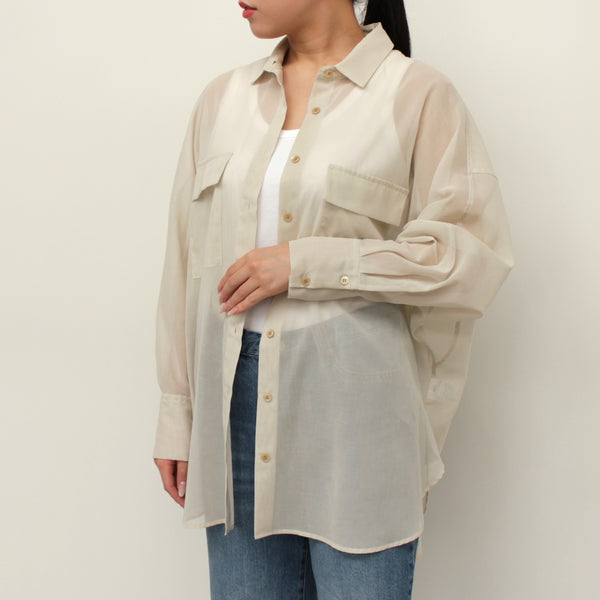 No.W040 SHEER COTTON ORGANDY DOLMAN SLEEVE SHIRT