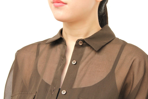 No.W040 SHEER COTTON ORGANDY DOLMAN SLEEVE SHIRT