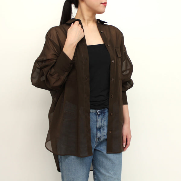 No.W040 SHEER COTTON ORGANDY DOLMAN SLEEVE SHIRT
