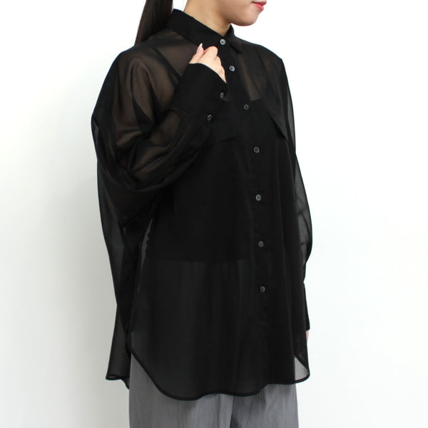 No.W040 SHEER COTTON ORGANDY DOLMAN SLEEVE SHIRT