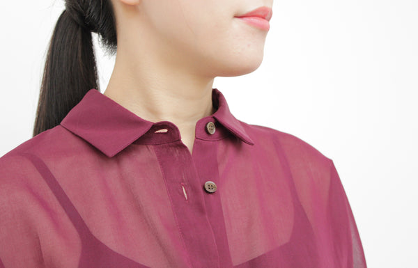 No.W040 SHEER COTTON ORGANDY DOLMAN SLEEVE SHIRT