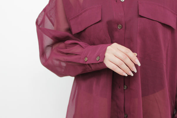 No.W040 SHEER COTTON ORGANDY DOLMAN SLEEVE SHIRT