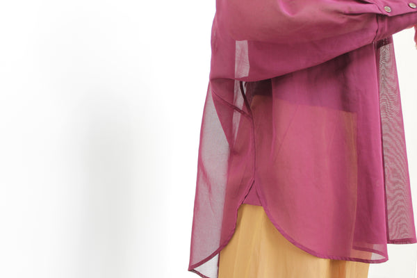 No.W040 SHEER COTTON ORGANDY DOLMAN SLEEVE SHIRT