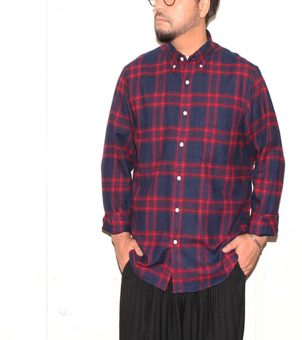 No.046-050 COMFORTABLE CHECK FLANNEL B/D SHIRT