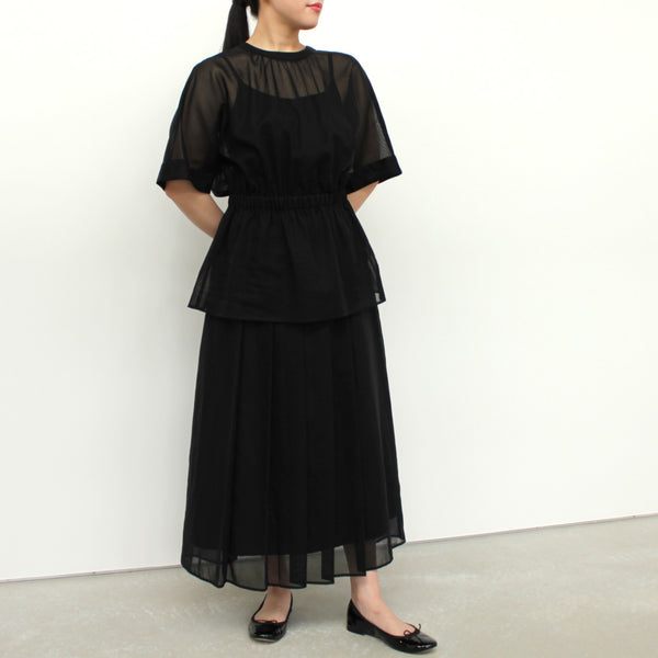 NEW☆No.W042 TUCKED SHEER SKIRT