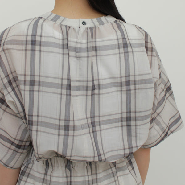 NEW☆No.W041 SHEER PEPLUM GATHERED BLOUSE