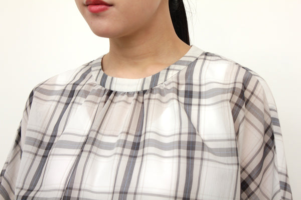 NEW☆No.W041 SHEER PEPLUM GATHERED BLOUSE