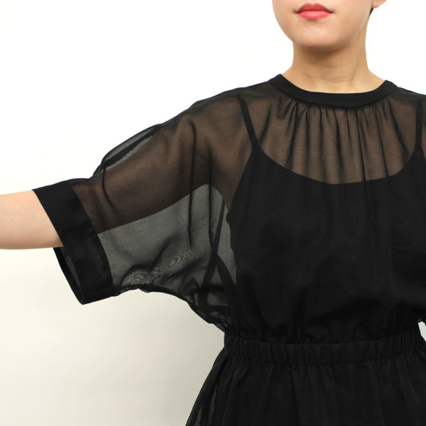 NEW☆No.W041 SHEER PEPLUM GATHERED BLOUSE