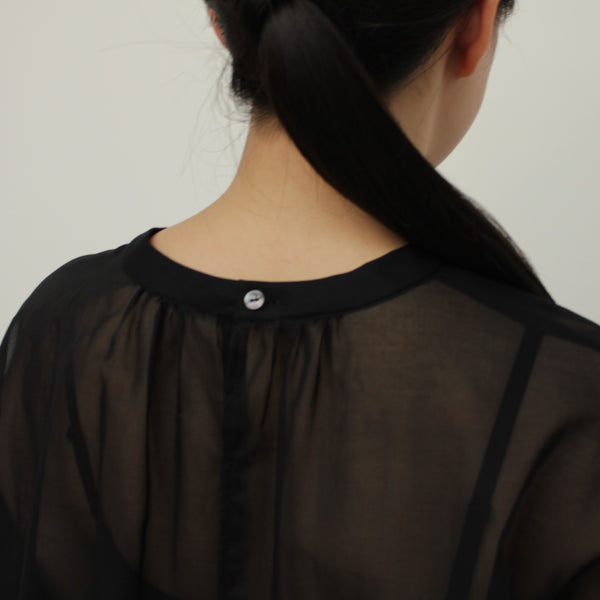 NEW☆No.W041 SHEER PEPLUM GATHERED BLOUSE