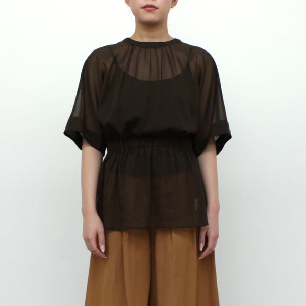 NEW☆No.W041 SHEER PEPLUM GATHERED BLOUSE