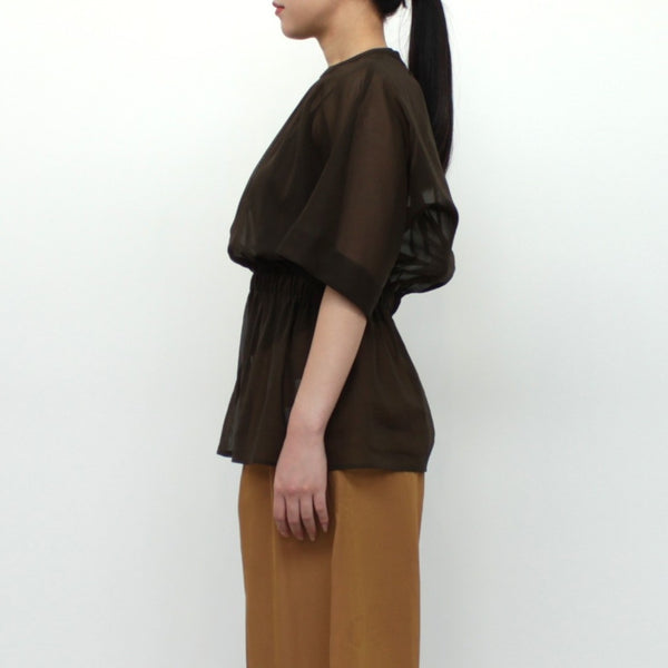 NEW☆No.W041 SHEER PEPLUM GATHERED BLOUSE