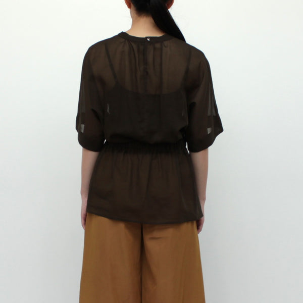 NEW☆No.W041 SHEER PEPLUM GATHERED BLOUSE