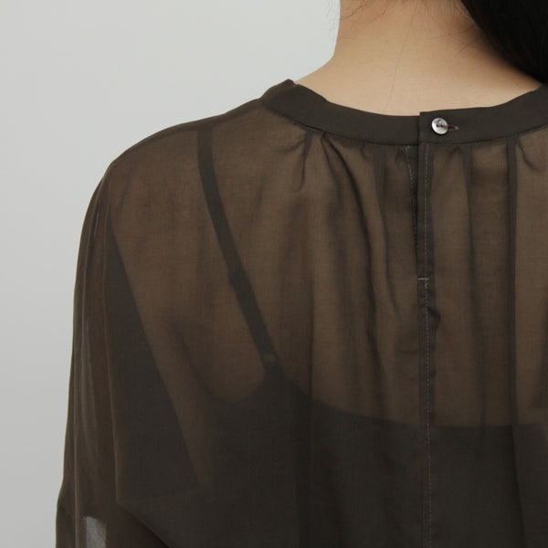 NEW☆No.W041 SHEER PEPLUM GATHERED BLOUSE