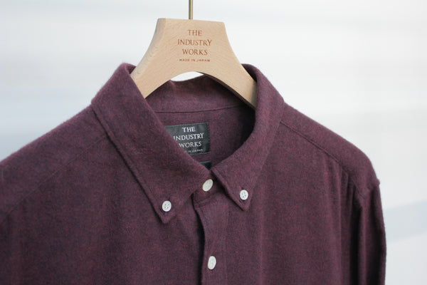 NEW☆No.261-262 PLAIN MELANGE FLANNEL BUTTON-DOWN SHIRT