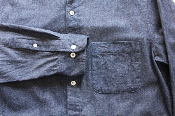 No.146-148 BAND COLLAR SUEDE FLANNEL SHIRT