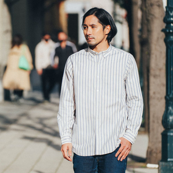 No.007 BUTTON DOWN STRIPE SHIRT