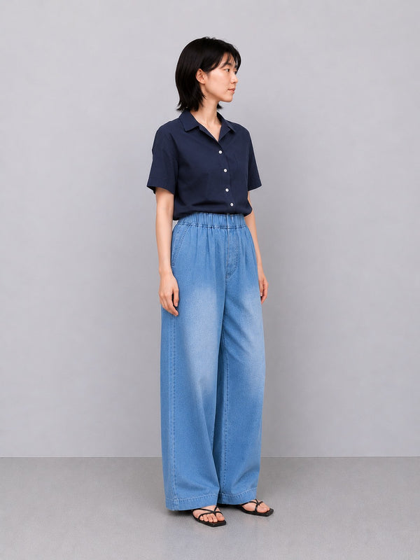 NEW☆No.W051 レーヨンブレンド ワイドパンツ