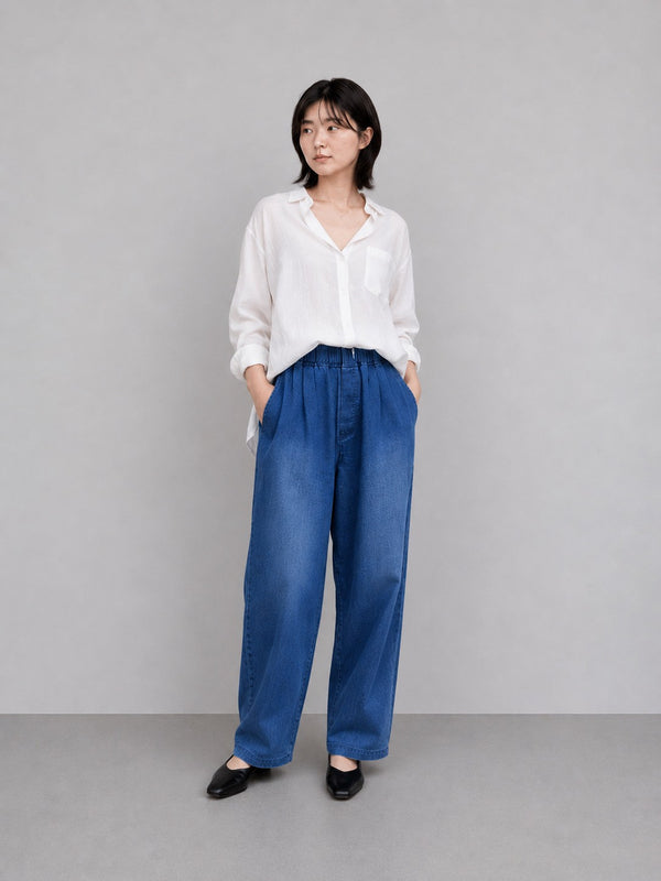 NEW☆No.W051 レーヨンブレンド ワイドパンツ