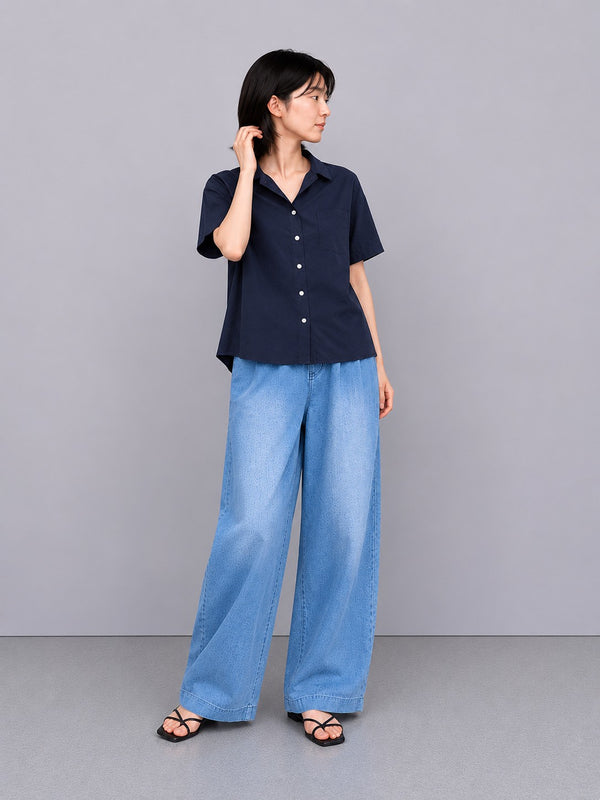 NEW☆No.W051 レーヨンブレンド ワイドパンツ
