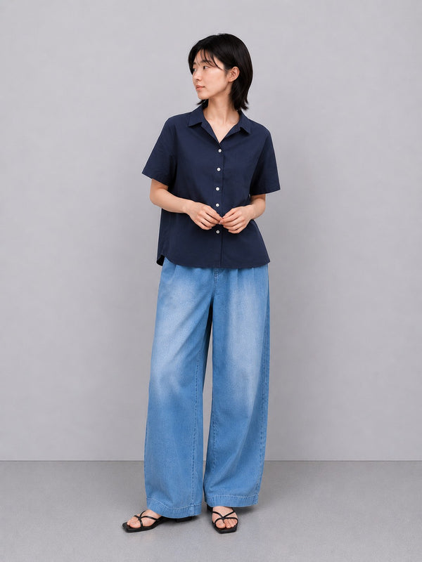 NEW☆No.W051 レーヨンブレンド ワイドパンツ