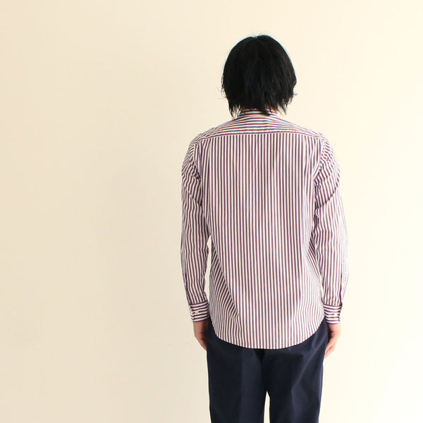 No.138 BAND COLLAR STRIPE SHIRT