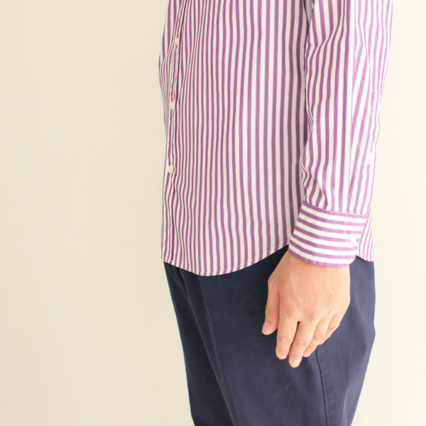 No.138 BAND COLLAR STRIPE SHIRT