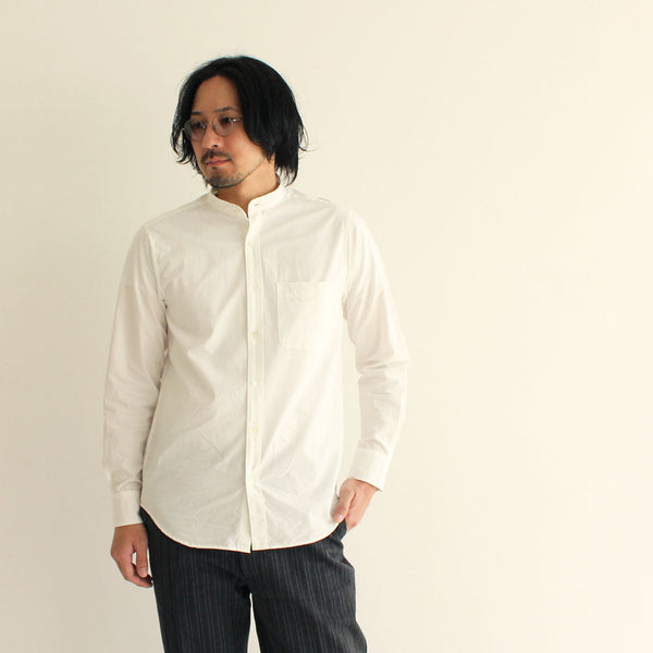 No.142-145 BAND COLLAR SUPIMA COTTON TYPEWRITER CLOTH SHIRT