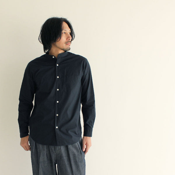 No.142-145 BAND COLLAR SUPIMA COTTON TYPEWRITER CLOTH SHIRT