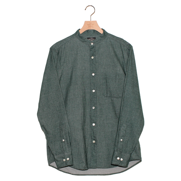 No.146-148 BAND COLLAR SUEDE FLANNEL SHIRT