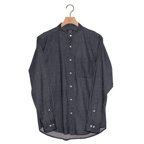 No.146-148 BAND COLLAR SUEDE FLANNEL SHIRT