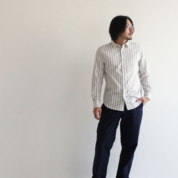 No.161 STRIPE REGULAR COLLAR SHIRT