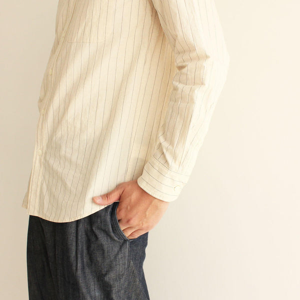 No.141 BAND COLLAR STRIPE SHIRT