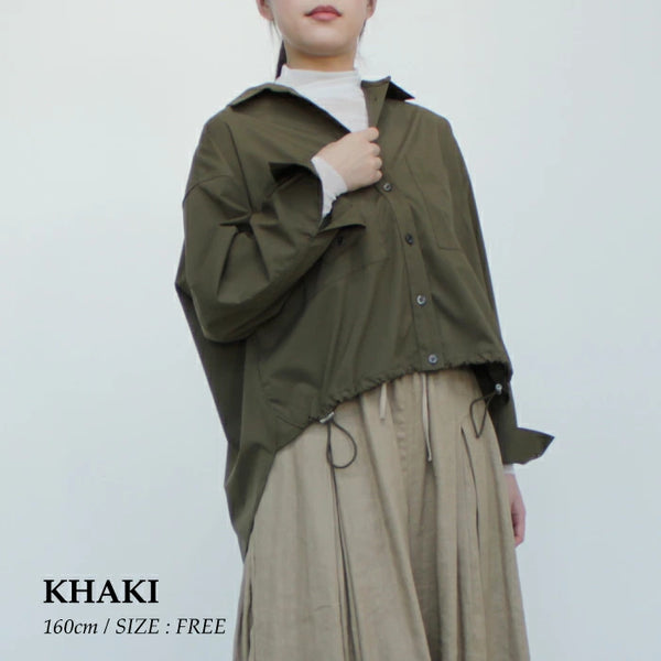 No.W035 DRAWSTRING RELAX FIT SHIRT