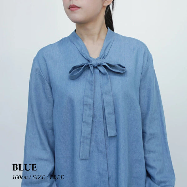 NEW☆No.W045 DENIM BOW-TIE BLOUSE