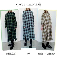 NEW☆No.W049 FLANNEL SHIRT DRESS